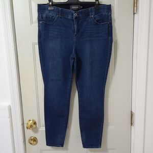 TORRID Bombshell Skinny Womens Jeans Size 20R Dark Wash Premium Stretch Hi-Rise